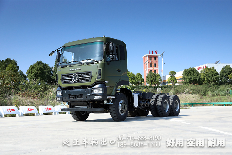 東風6*4自卸汽車底盤_375馬力重型商用車底盤改裝_專用車底盤改裝銷售出口
