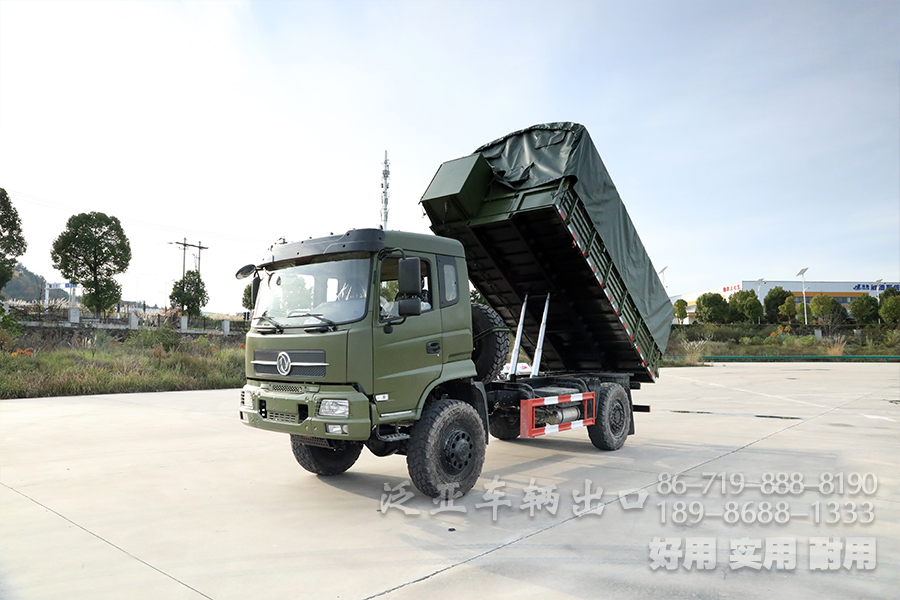 東風4*2出口型自卸車_9噸自卸卡車改裝廠家_東風出口車海外銷售