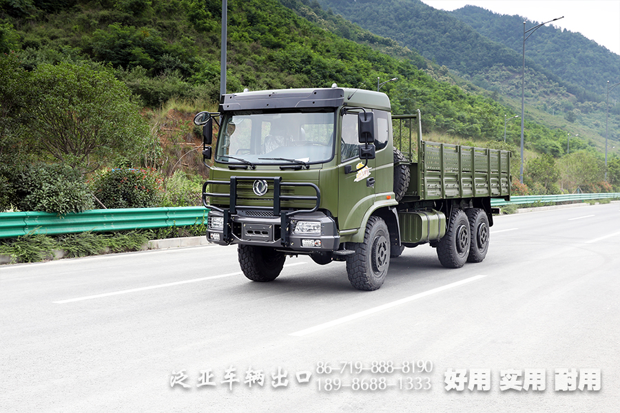 東風(fēng)6×6越野專用卡車廠家_升級(jí)款東風(fēng)六驅(qū)EQ2102載貨車_210馬力平頭貨車定制