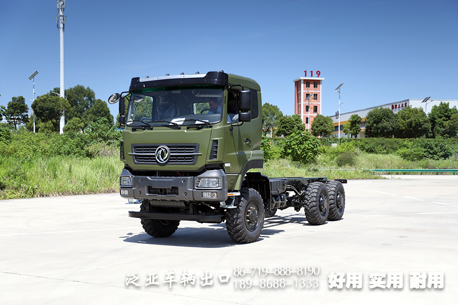 東風(fēng)6x6越野重型專用車底盤_ 340馬力東風(fēng)重卡三橋車_越野長途貨車底盤改裝
